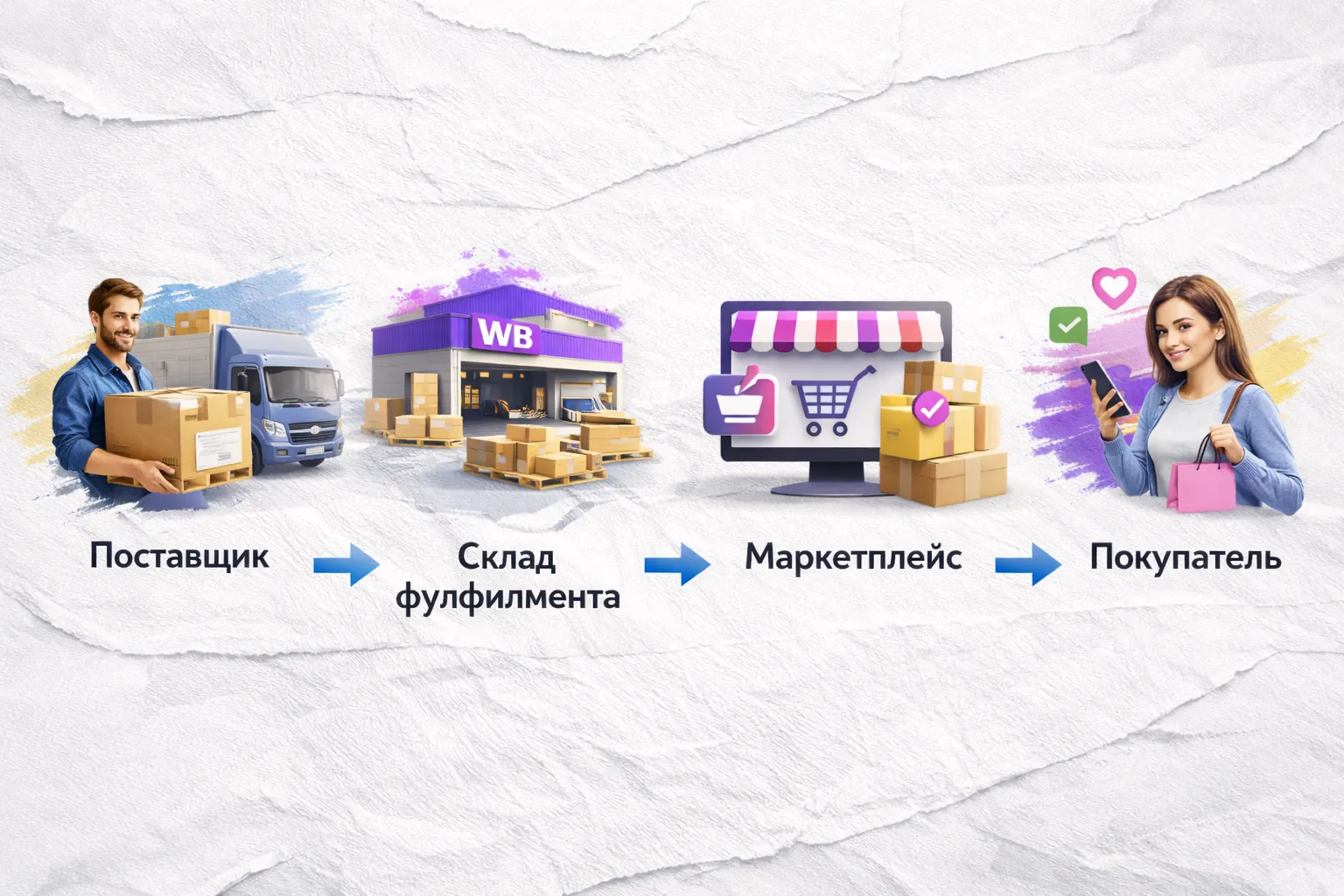 как работает фулфилмент-центр — схема процесса от поставщика до покупателя
