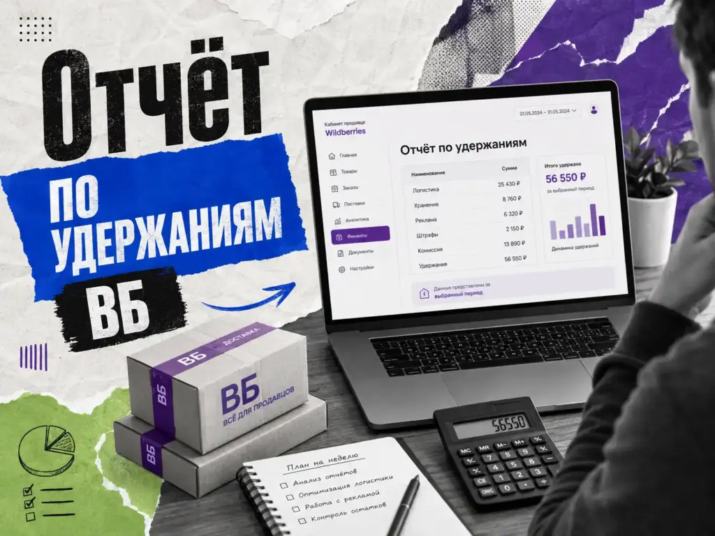 отчёт по удержаниям Вайлдберриз в кабинете продавца.