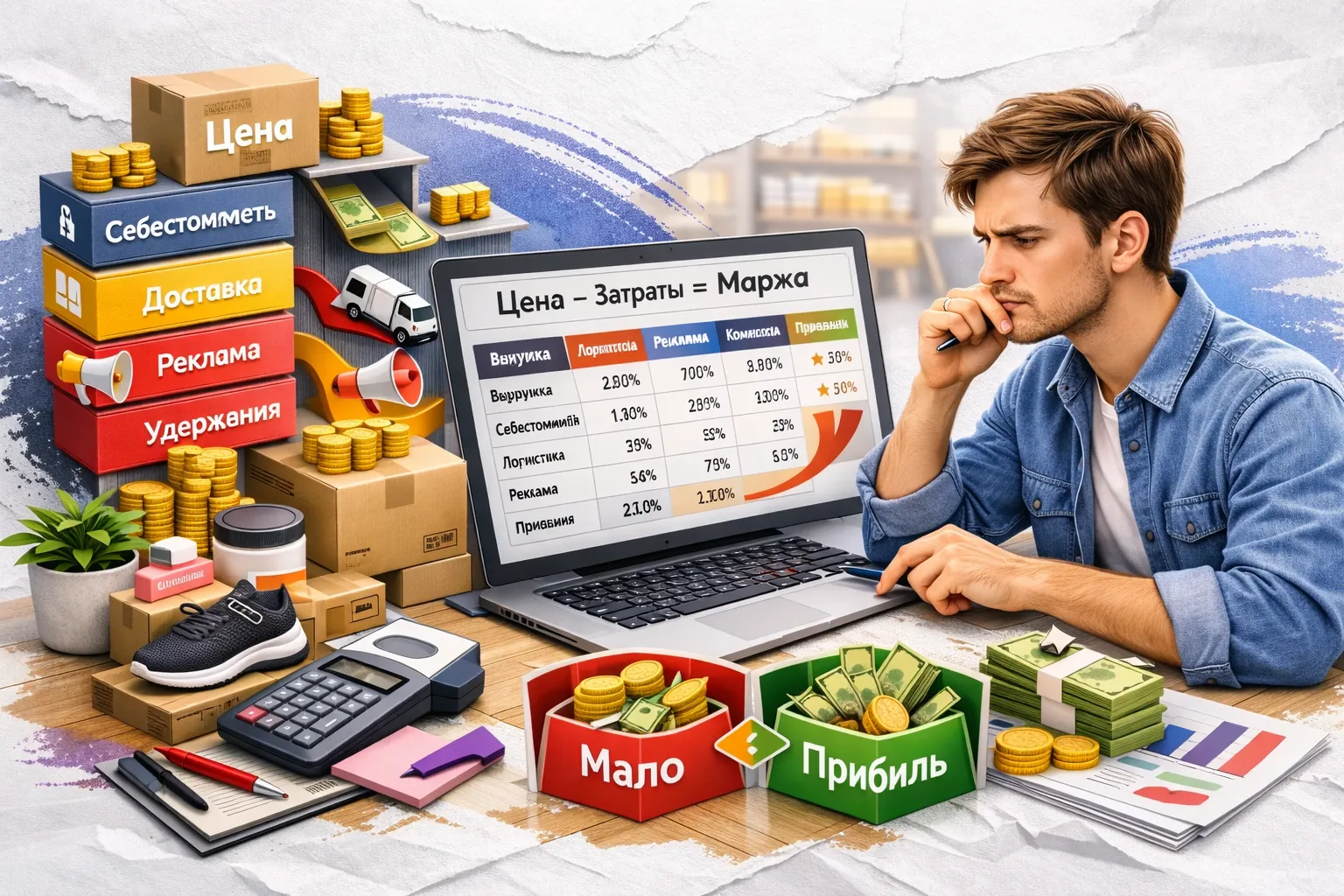 маржинальность товара на маркетплейсе — формула и пример расчёта.