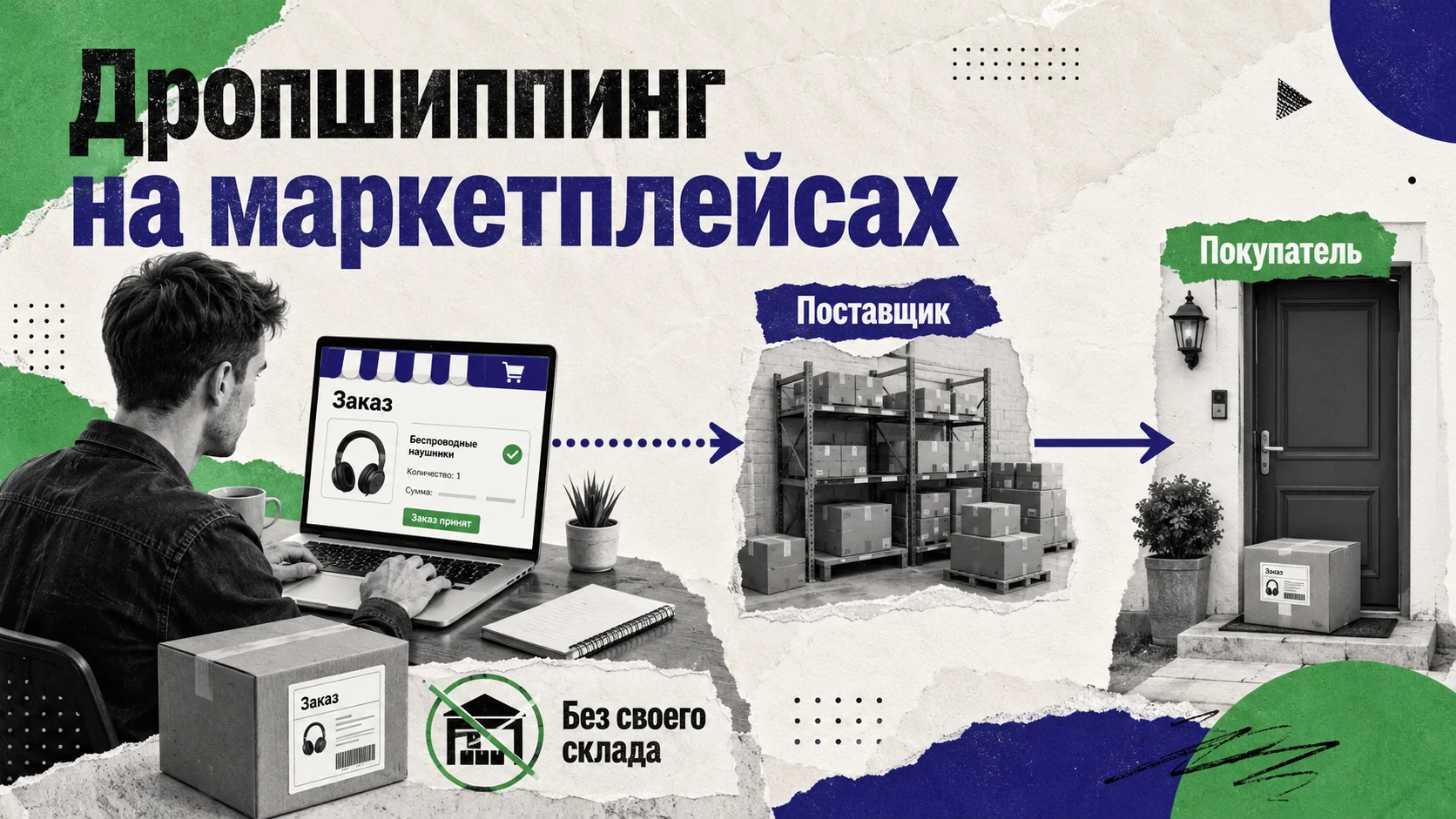 Дропшиппинг на маркетплейсах: товар идёт от поставщика к покупателю минуя склад продавца