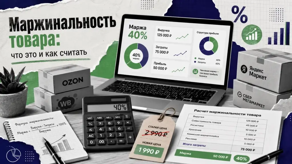 Расчёт маржинальности товара для маркетплейса: калькулятор, затраты и доля прибыли