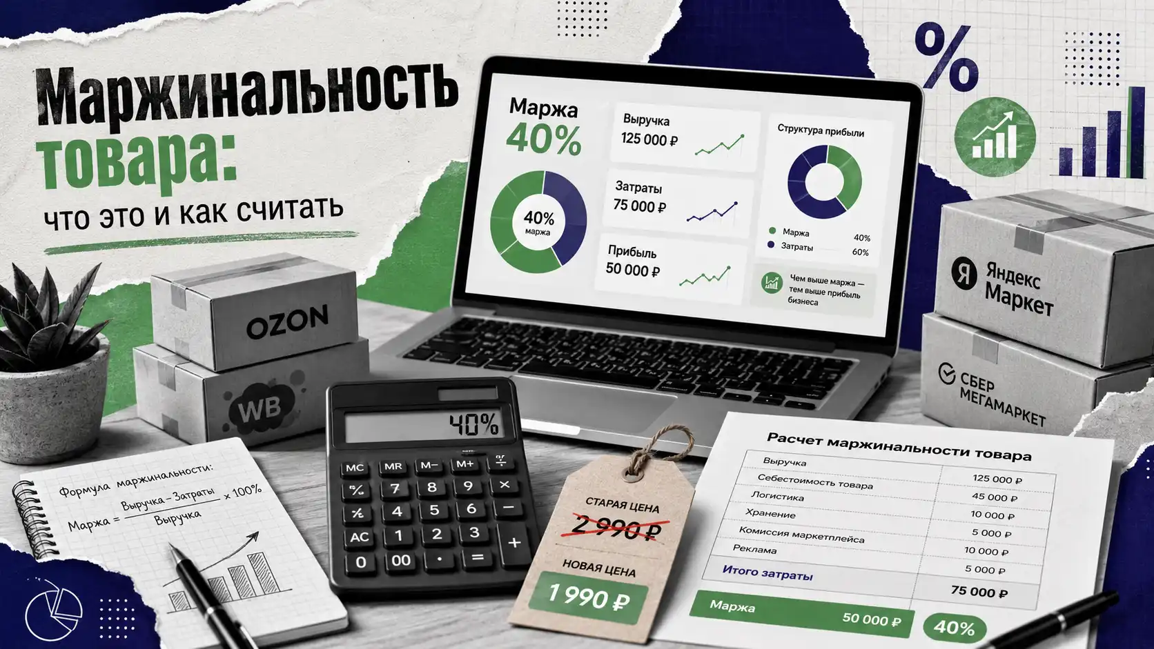Расчёт маржинальности товара для маркетплейса: калькулятор, затраты и доля прибыли