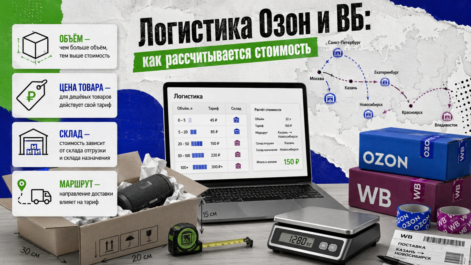 Как рассчитывается стоимость логистики на Озон и ВБ для продавца