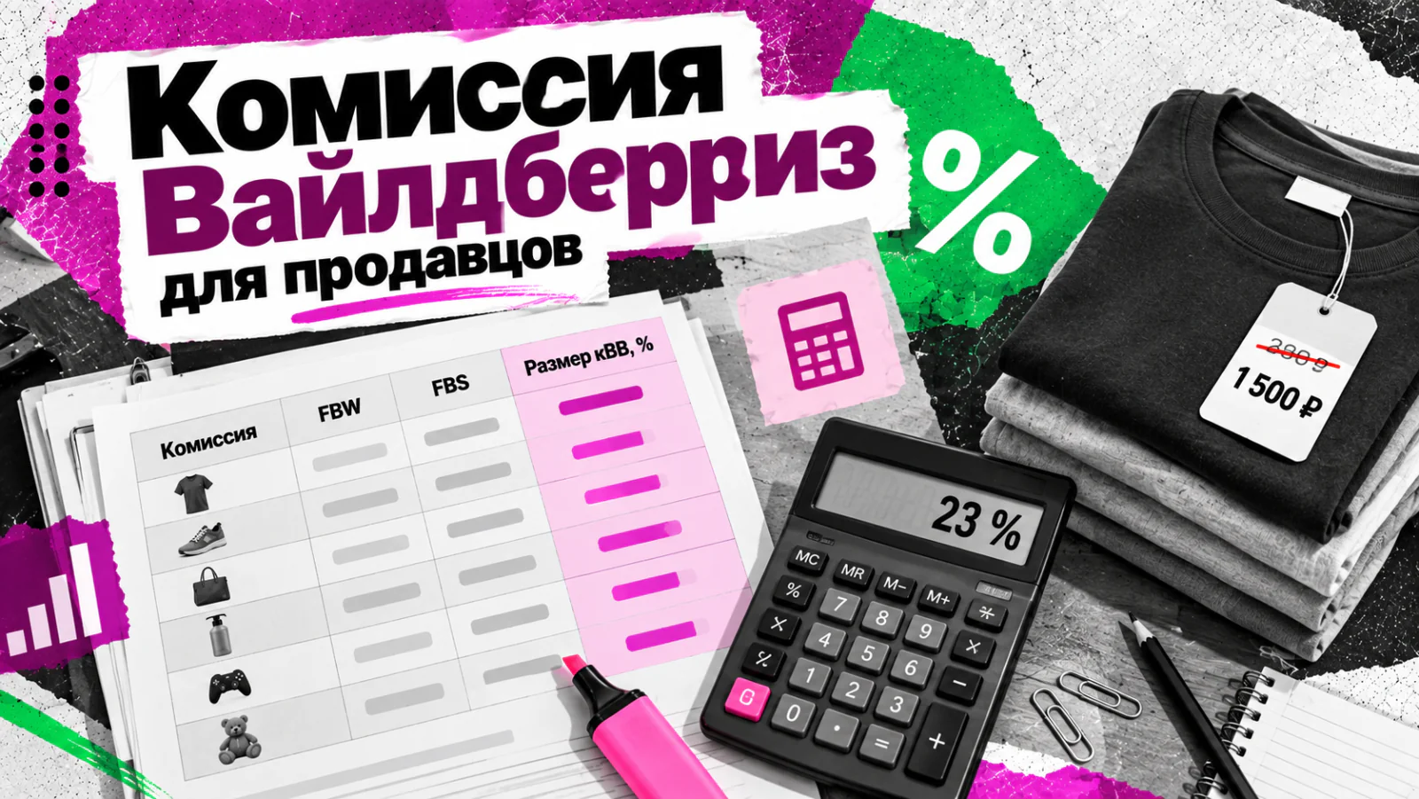 Отчёт с комиссией Вайлдберриз для продавцов, калькулятор и футболки с ценником — ставки по категориям