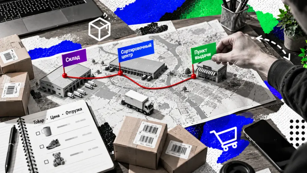 Селлер планирует путь товара от склада до пункта выдачи маркетплейса