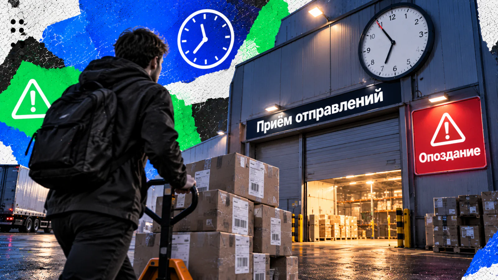 Штрафы Озон для продавцов — продавец везёт отправления к окну приёма перед закрытием
